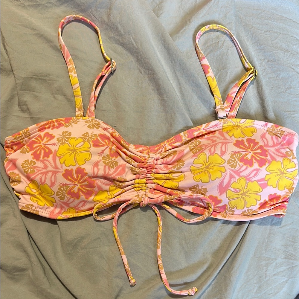 Gb x Ana Floral Pink and Yellow Bikini Top